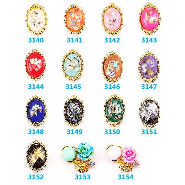 Buy cheap Hot NEW Wholesale Alloy Jewelry 3D Nail Art Jewelry Nail rhinestones Sticker Supplier Number ML3140-3154 from wholesalers