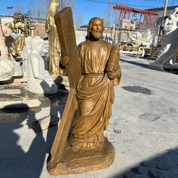 Buy cheap Bronze St Andrew Statue Sculpture Catholic X Cross Copper Brass Metal Religious Statues Church Life Size from wholesalers
