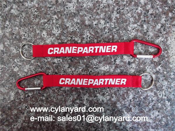 Aluminum Carabiner mountaineer short strap lanyard, metal carabiner wrist