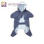 Waterproof Hooded Pet Raincoat Snaps Opening Digital Print PU Print