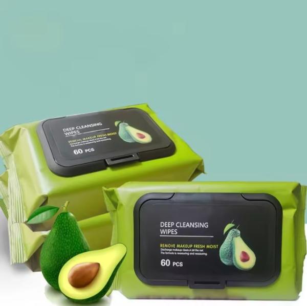 Avocado Make Up Remover Wipes Organic Facial Cleansing Eye Makeup Wipes For