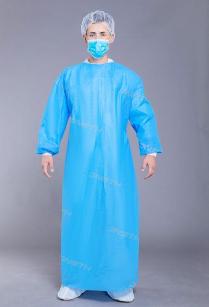 Buy cheap 45g SMMS Ultra Sonic Sealing Disposable Isolation Gown from wholesalers