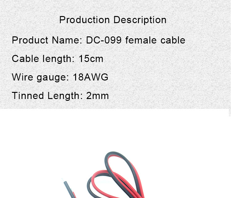 18AWG 10A Metal Threaded Female Socket Mount DC099 5.5x2.1mm 5.5x2.5mm Panel Mount Connector Pigtail DC Power Jack Cable