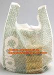 Kitchen Handle-Tie Trash Bags,Recyclable Plastic Shopping Bags with Flat Bottoms