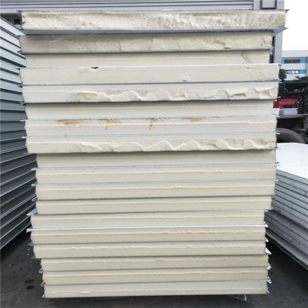 Buy cheap 75mm color coated PU sandwich panel 5950 x 1150mm for prefabricated house from wholesalers