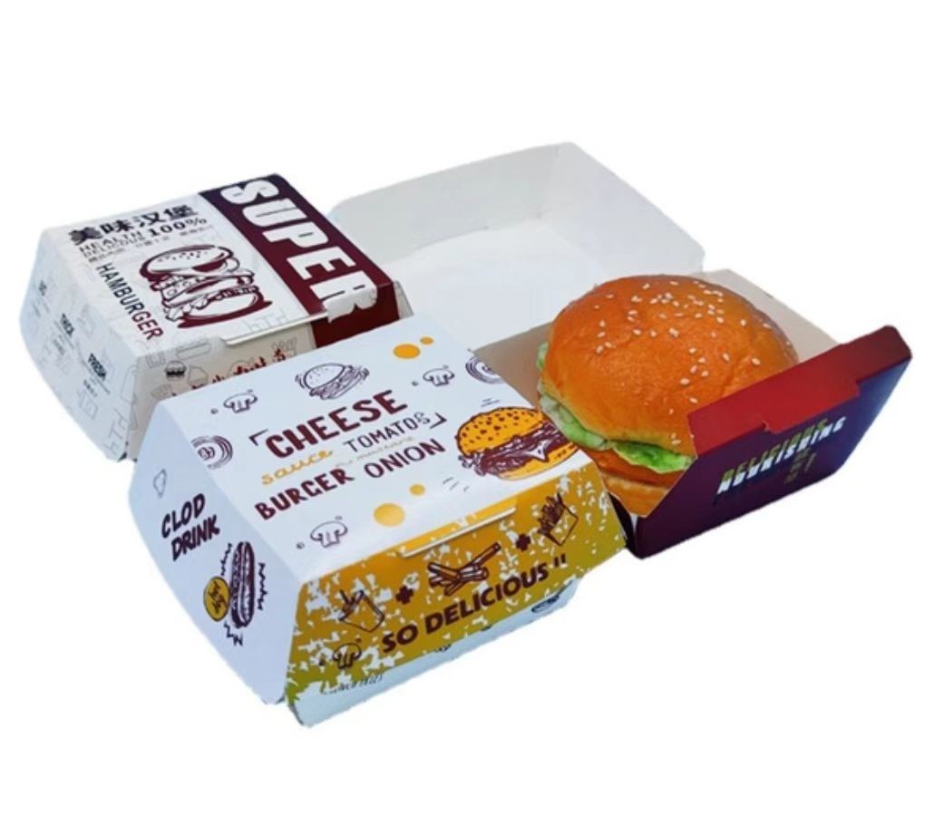 Burger French Fries Food Packaging Box Printing Eco-Friendly Food Container Paper Box