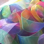 Heat Transfer / Sublimation Rainbow Grosgrain Ribbon , 19mm Organza Christmas