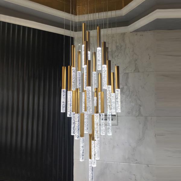 Buy cheap Modern Ceiling Led Chandelier Loft Staircase for Living Room Crystal Hanging Lamp(WH-NC-45) from wholesalers