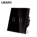 2gang White Glass Switches 5W - 150W Led Touch Switch Tempered Glass Panel
