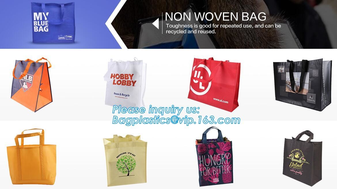 Promotional pp laminated custom printed recycled eco tnt grocery non woven bag, Handled Style shopping available Materia