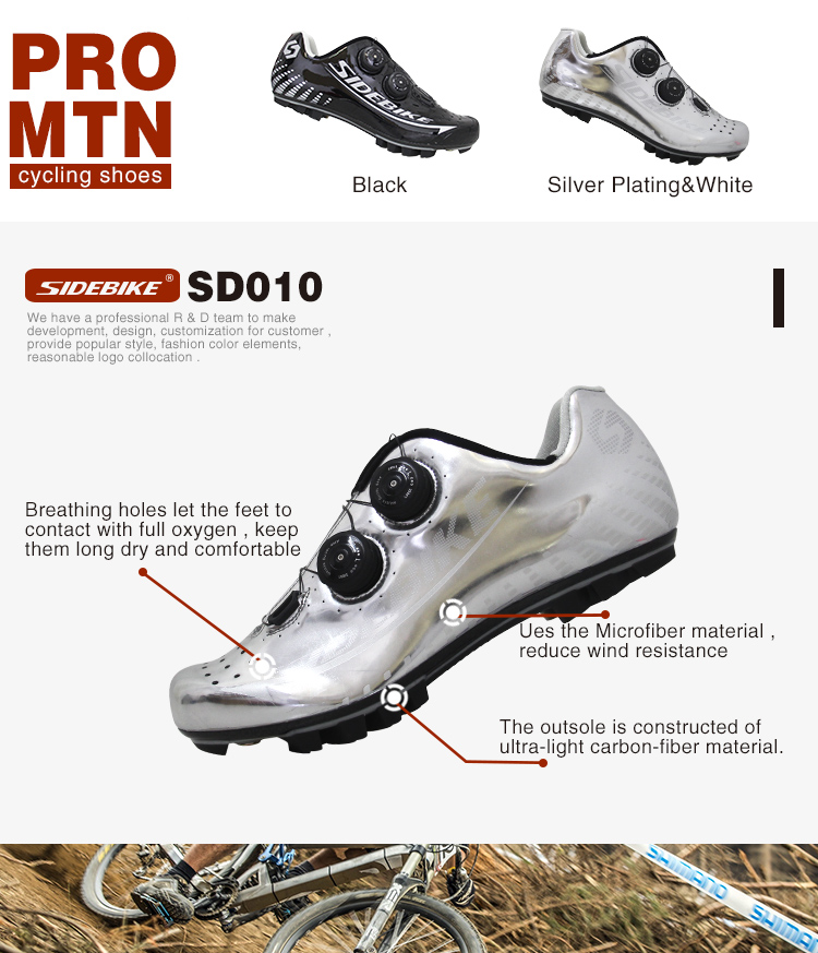 Athletic Outdoor Mens SPD Cycling Shoes High Performance Anti Skid Lycra Inner