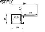 Embedded Gypsum Plaster LED Profile Oblong Aluminium Drywall Profiles 39*15mm