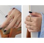 925 Sterling Silver Jewellery Unique Open Ring For Women Irregular Geometric