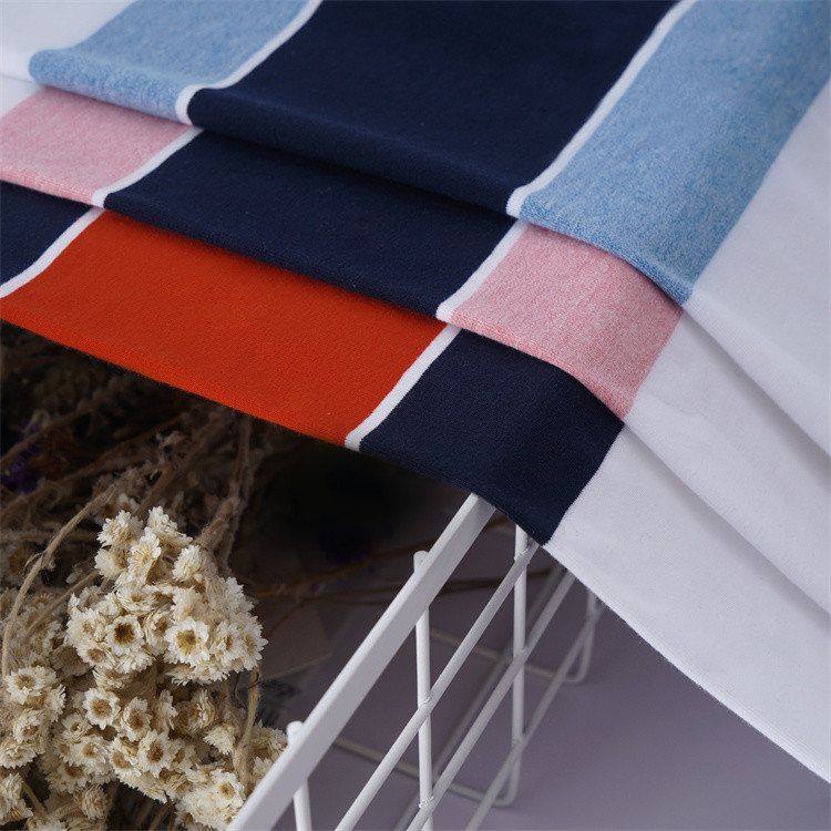 Skin-Friendly Natural Sweat-Absorbent Striped Knit Fabric For Casual Wear