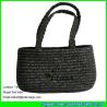 Buy cheap LUDA black wheat straw bag handmade straw basket bag from wholesalers