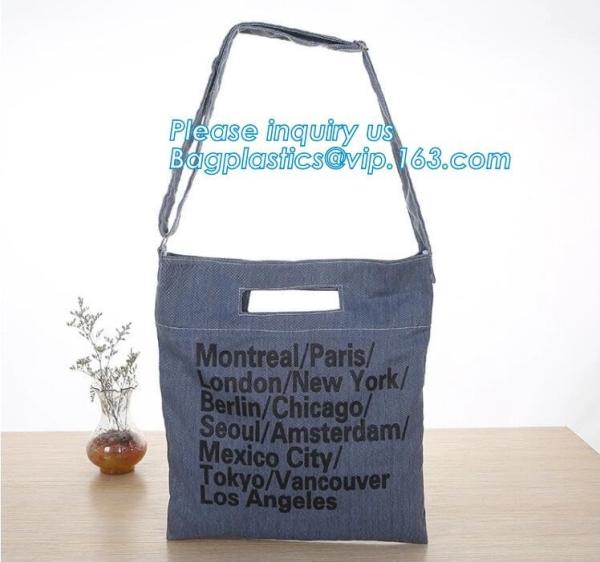 Fashion zipper shoulder bag heavy duty canvas tote bag shopping canvas bag with