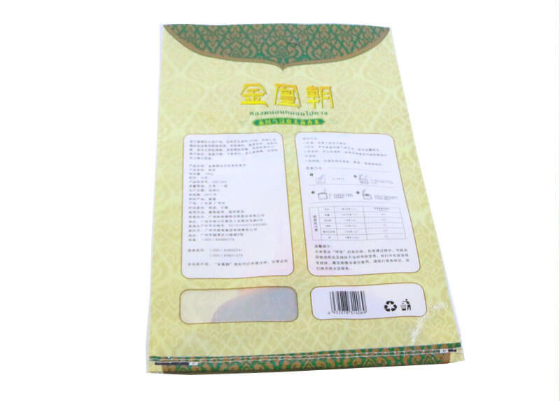 Custom High Gloss Rice Packaging Bags Packing Sacks Virgin Polypropylene Material