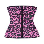 Leopard Pink Latex Zipper Plus Size Waist Cincher For Weight Loss