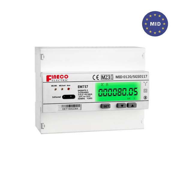 Buy cheap EM737 3*230/400V 10(100)A MID approved bi-directional modbus energy smart meter from wholesalers