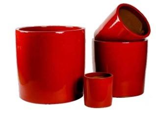 Buy cheap Red 50x50cm Round Ceramic Flower Pots Large Outdoor from wholesalers