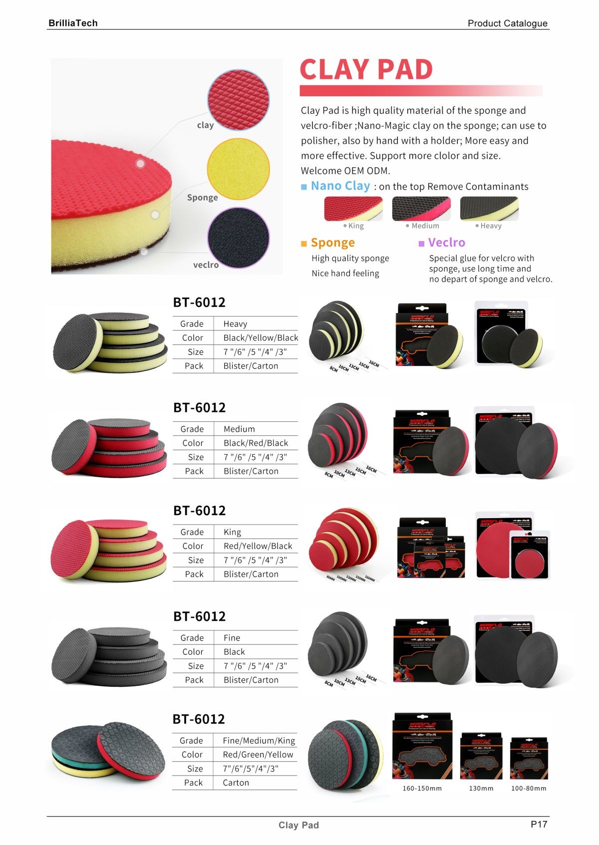 80mm 100mm Autoscrub Clay Pad For Polisher With ISO-9001 Certification