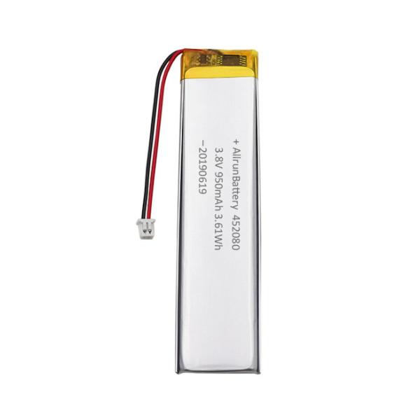 Buy cheap Wearable Electronics Ultra Narrow LiPo Battery 3.8V 950mAh 452080 from wholesalers