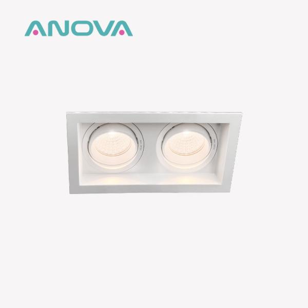 Buy cheap Square Dual-Head Spotlight Frame Anti-Glare 90° Rotation Aluminum For Commercial from wholesalers
