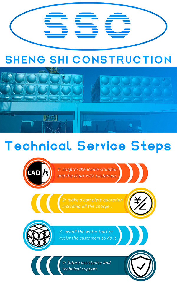 Galvanized Steel / Sus Plate Underground Water Tank Customized Size For Hospital
