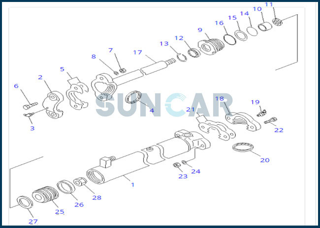 707-98-12170 7079812170 Drawbar Shift Cylinder Service Kit For Komatsu Graders GD305A-1