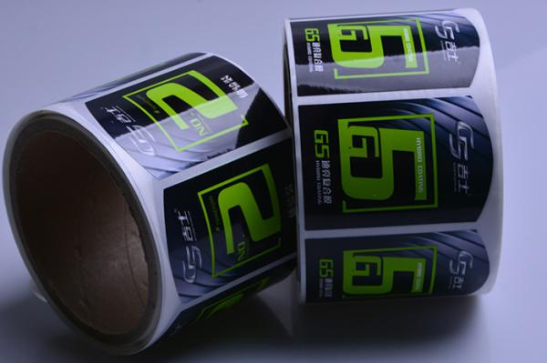 Buy cheap Custom self adhesive green flourescent print vinyl label sticker rolls from wholesalers