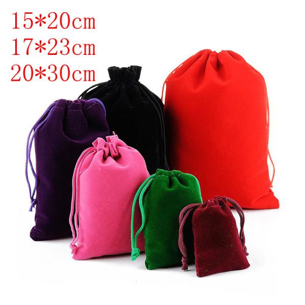 Buy cheap Velvet String Bag Jewelry Drawstring Pouches Wedding Party Gift Bags Mix Colors from wholesalers