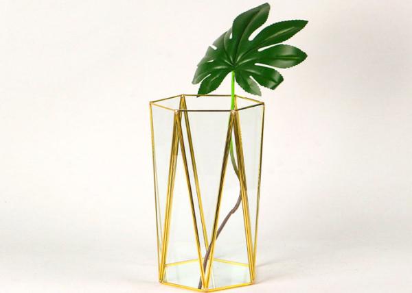 Buy cheap Glass artifact six-sided arrange flowers vase greenhouse decoration landscape succulent plant box cover Yiwu wholesale from wholesalers