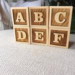 Letter Pinewood Wooden Milestone Blocks Baby ABC Alphabet Blocks Photo Props