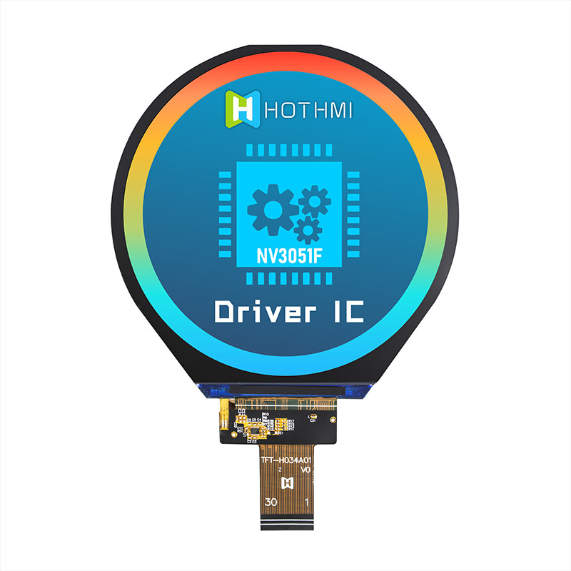 3.4 Inch IPS 800x800 Round Screen TFT Display Panel MIPI For Industrial Control