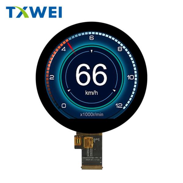 Buy cheap 3.6 inch touch sunlight visible two wheeled vehicle industrial instrument 1000 brightness circular display screen from wholesalers