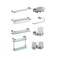 Buy cheap Silver Bathroom Hardware Sets Wall Mounted Stainles Steel Sus304 Gold satin product