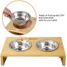 Buy cheap Anti Slipping Elevated Bamboo SS304 Bowl Pet Feeder Stand from wholesalers