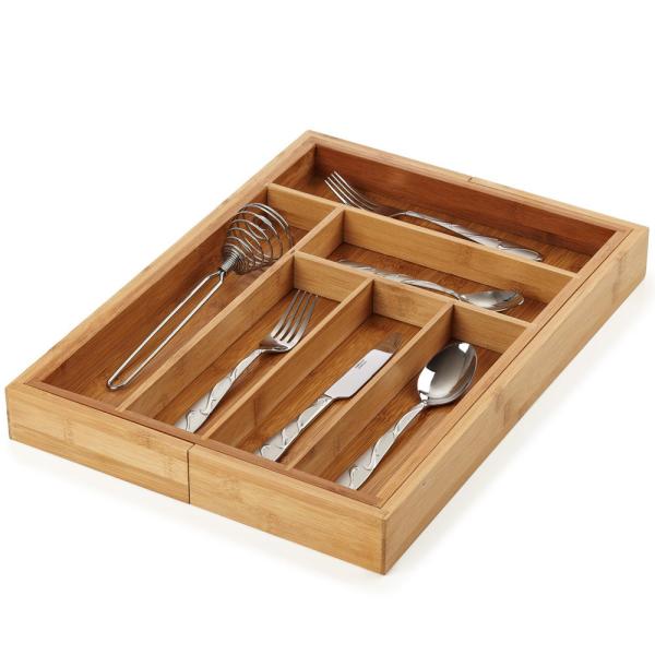 Buy cheap No Plastic Bamboo Kitchen Supplies Utensil Flatware Organizer For Narrow Drawers from wholesalers