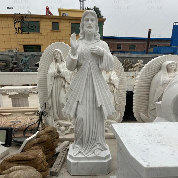 White Marble Divine Mercy Statue Jesus Sculpture church Life Size Catholic