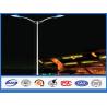 Buy cheap 2 Arms Conical galvanized steel BS729 flood light pole , easy maintenance commercial lighting poles from wholesalers