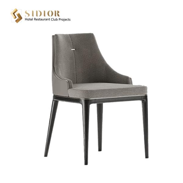 Buy cheap 56cm length Grey PU Leather Dining Chairs Modern Solid Wood Finished from wholesalers