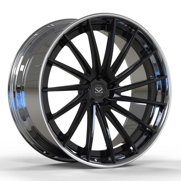 Buy cheap 2 Piece Disc Black Barrel Polished Aluminum Alloy Wheels For Mercedes Benz C63 Forged Rims from wholesalers