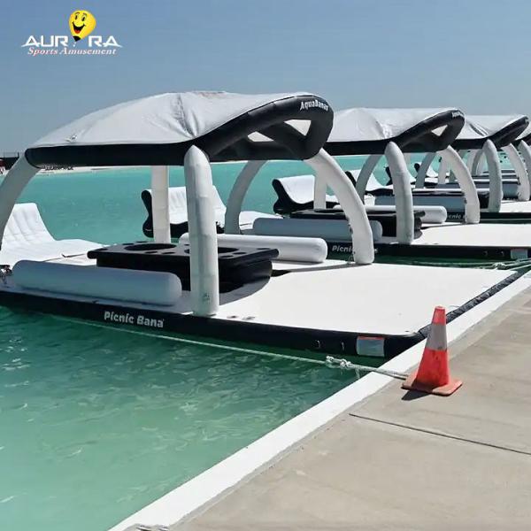 Buy cheap Custom Floating Blow Up Dock 0.9mm PVC Black White Water Air Dock For Boats from wholesalers