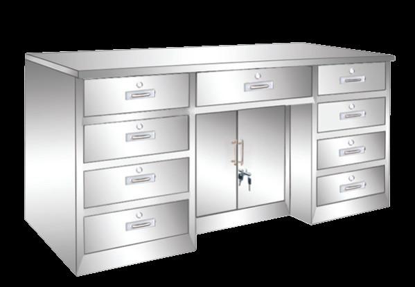 Buy cheap 9 Drawers Stainless Steel Medical Table Worktable 1600x700x800mm Size from wholesalers