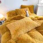 Age Group Adult Child Ginger Color Plain Dyed Duvet Cover Set for Winter Bed