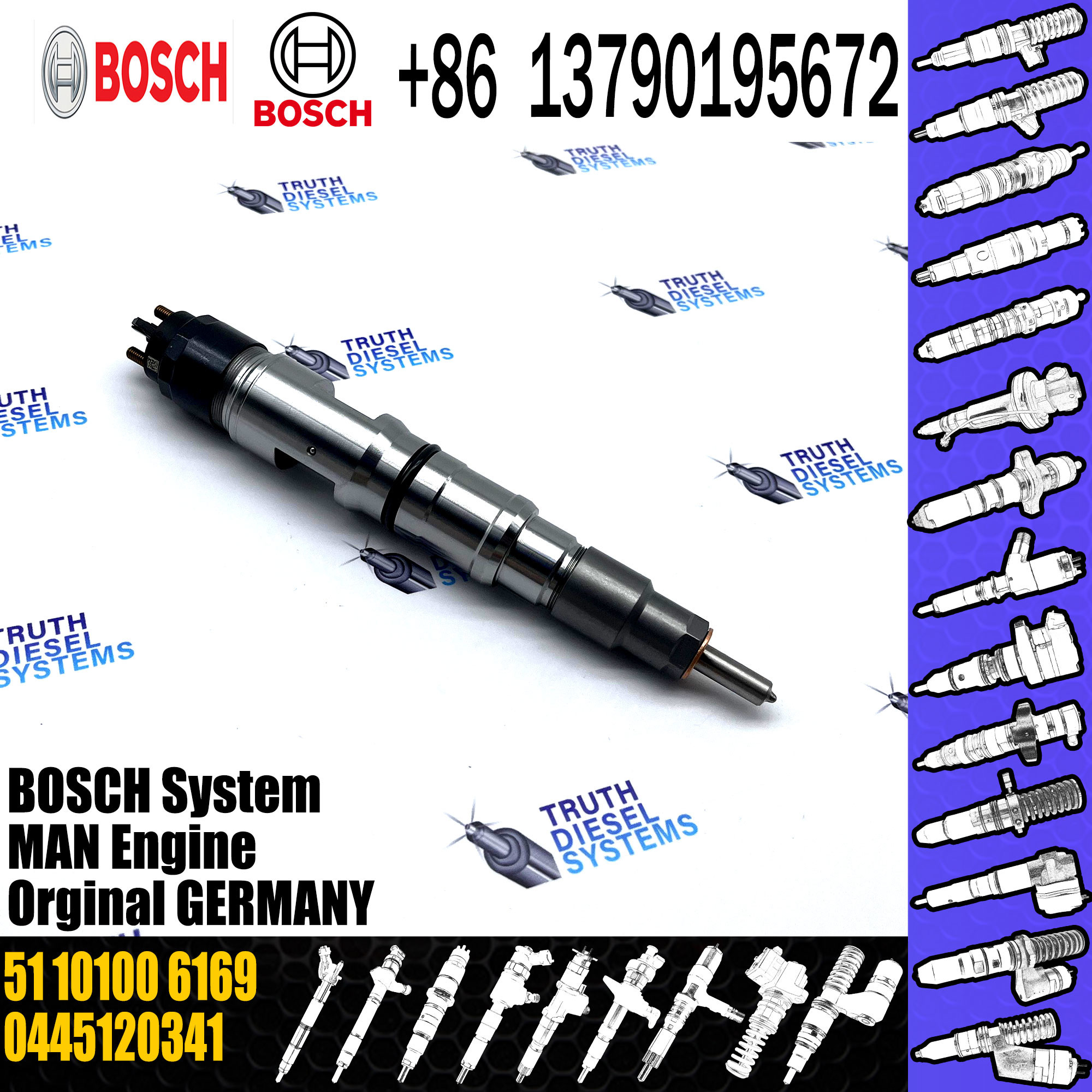 High quality Common rail injector diesel pump nozzle assembly 51101006169 0445 120 320 0445120320 for diesel fuel engine