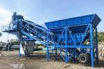 Belt Type YHZS35 Mobile Concrete Mixing Plant Twin Shaft JS750 Mixer