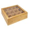 Buy cheap oem bamboo wooden tea box with 12 compartments and clear window from wholesalers