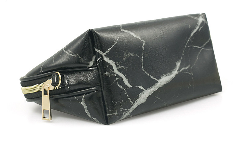Shell Shape Waterproof Travel Marble PU Cosmetic Make Up Bags