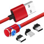 90 Degree Nylon Braided Magnetic Data Cable , Magnetic Charging Cable Usb C